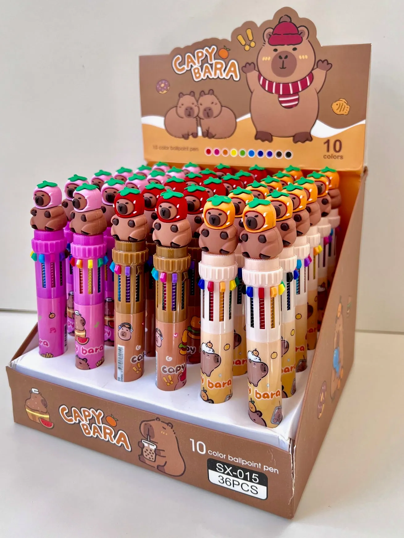 23017 CAPYBARA WITH HAT 10-COLOR RETRACTABLE BALL PEN-36