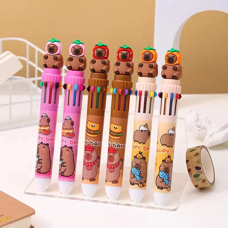 23017 CAPYBARA WITH HAT 10-COLOR RETRACTABLE BALL PEN-36