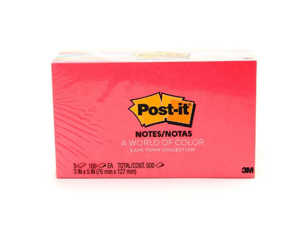 3M Post-It Notes Neon Colors 655-5PK 3inx5in 5pads/pack
