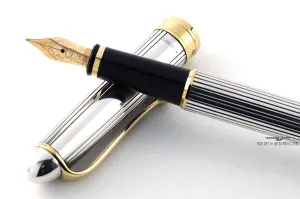 Aurora Argento Massiccio .925 Silver/Black Resin Fountain Pen