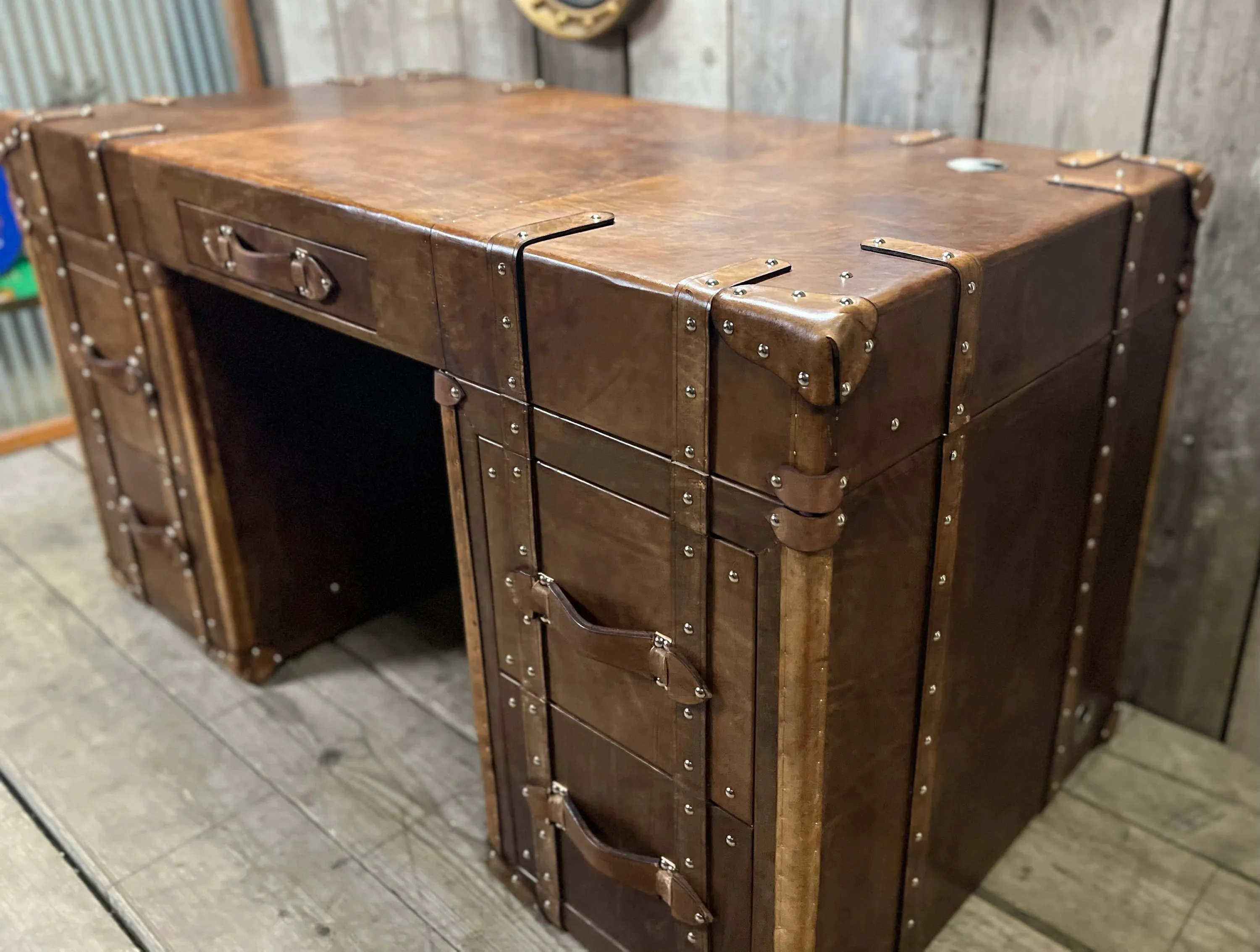 Bridle Leather Office Desk