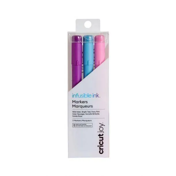 Cricut Joy Infusible Ink Markers 1.0 (3 ct) | Wild Aster, Bright Teal, Party Pink