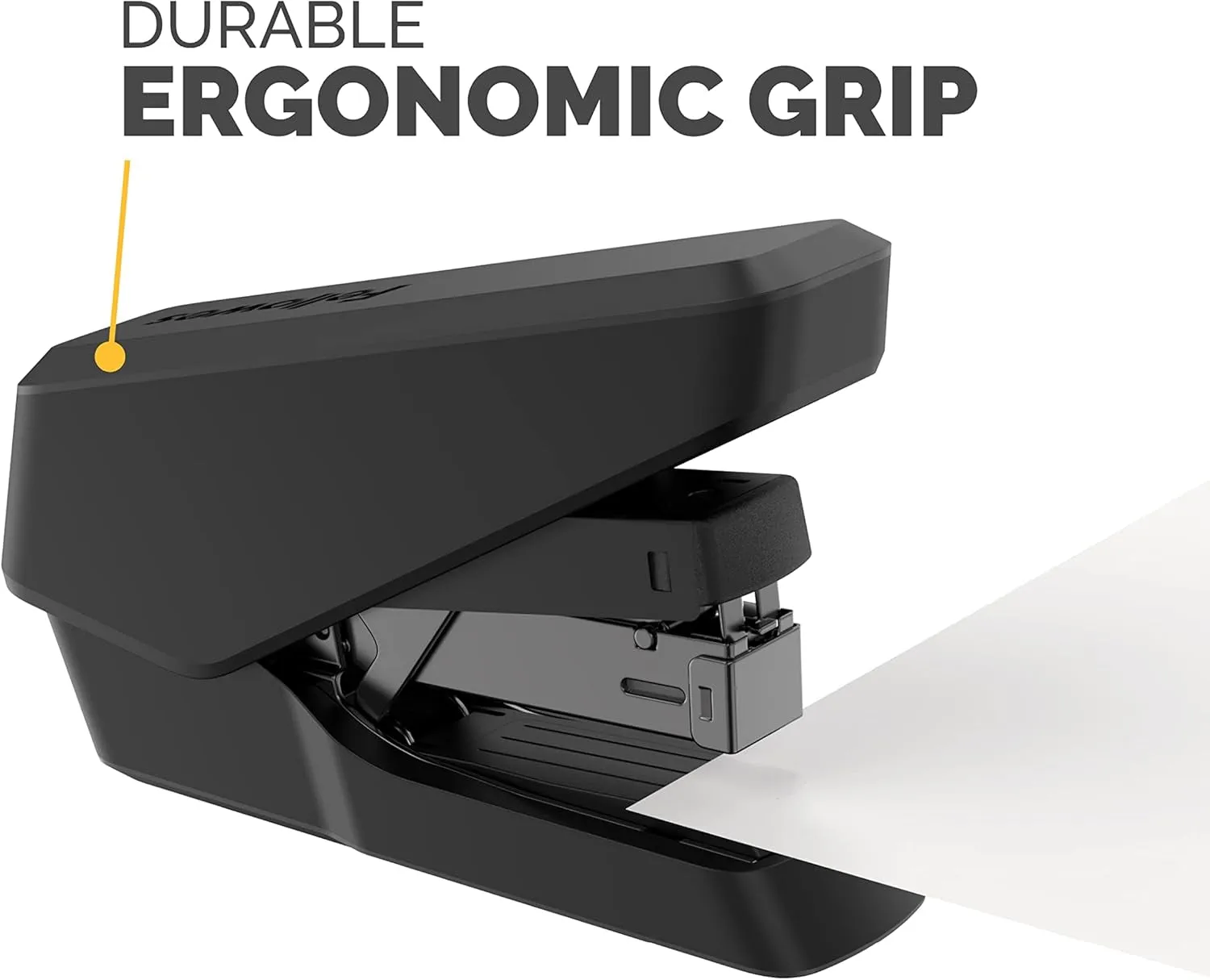 Fellowes LX860 Easypress Half Strip One Touch Desk Stapler, 40 Sheet Capacity - Black