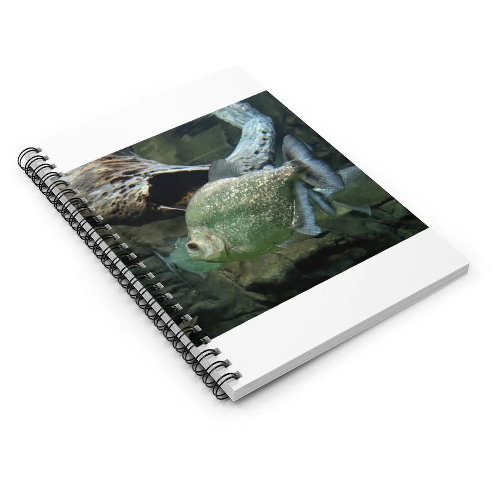 Glitter Green Fish Spiral Notebook - Ruled Line