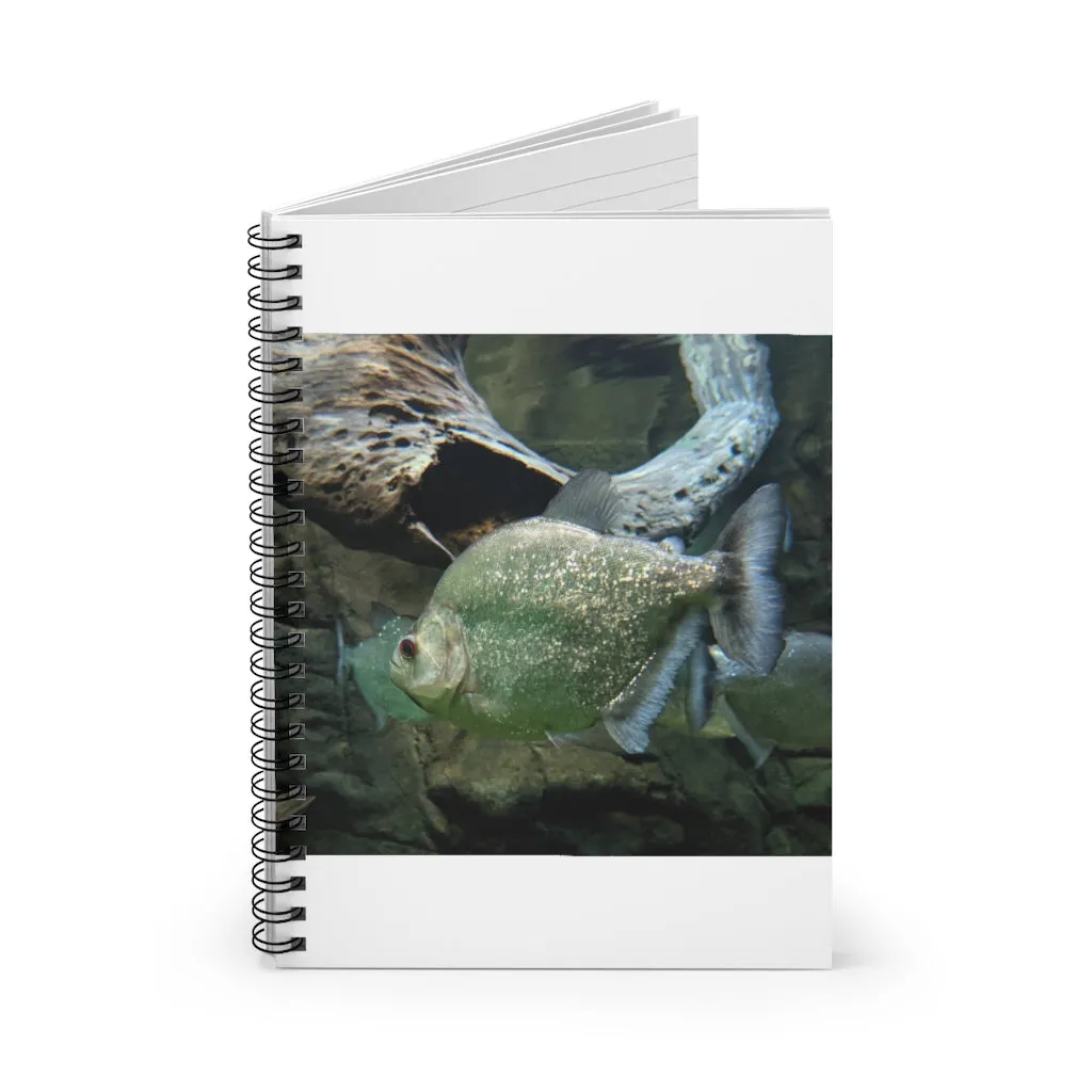 Glitter Green Fish Spiral Notebook - Ruled Line
