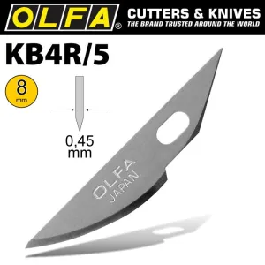 OLFA® Blades: ART CURVED CARVING 8mm 5/Pk