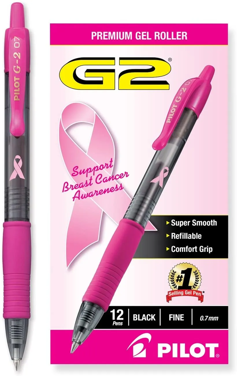 PILOT G2 Premium Refillable & Retractable Rolling Ball Gel Pens, Fine Point, Assorted Color Inks, 10-Pack (31236)