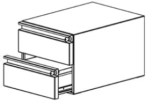 Production Basics 8613 C-Leg and Easy Lift Series 2 - 6" Drawers for Workstations, 18"D x 14"W